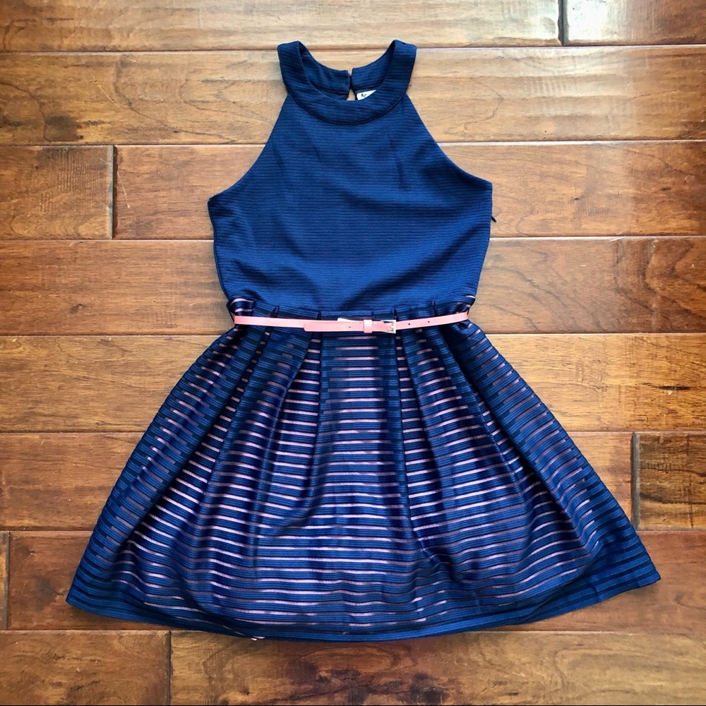 Knitworks Belted Burnout Skater Dress Girls 14